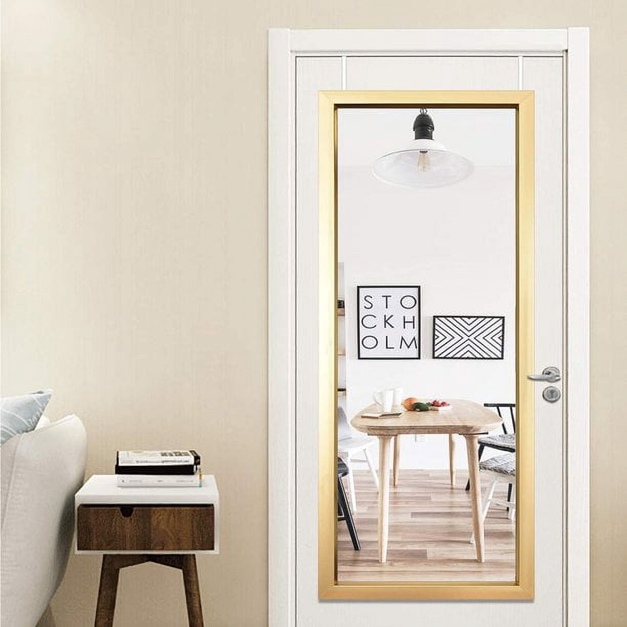 18"x51" Rectangle Floor Length Mirror PS Frame Hanging Mirror for Door or Wall Champagne