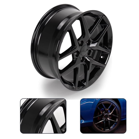 18"x8" Wheel Rim for Honda Civic 2016-2024 10393, 18 inch Alloy Replacement Rim, Black