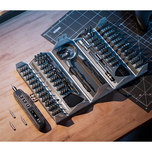 180 In 1 Mini Electric Precision Screwdriver Set, Automatic Screwdriver, Torque Of 0.35N Repair Tools,With 48 Magnetic Bits,Shadowless Lamp For Repair Phone,Laptop,Watch,Camera (E180 IN 1)