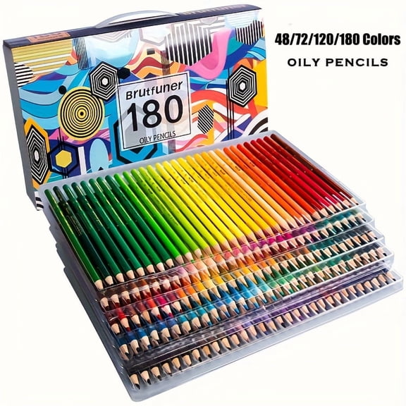 180/120/72/48 Colors Oil-based Colored Pencil Set Professional Painting Graffiti Filling Colored Pencil Art Design School Stationery Art Supplies