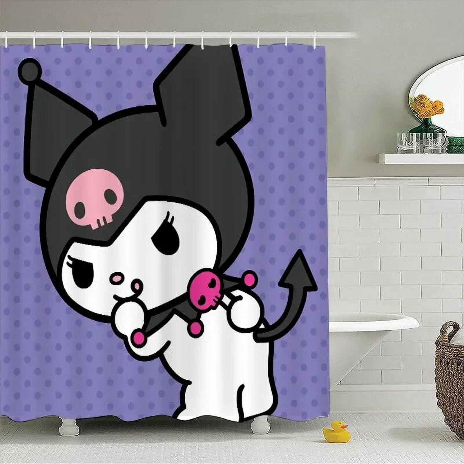 180-200cm Sanrio Kuromi Anime Plush Cartoon Shower Curtains Shower ...