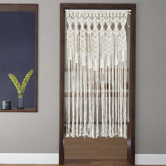 180*90cm Wall Hanging Boho Backdrop Door Window Curtain Decoration Handmade Macrame for Weddings, Parties