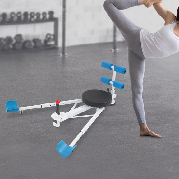 180 Adjustable Leg Split Stretching Machine with Seat & Backrest, Heavy Duty Leg Stretcher Spreader, Max 330 LBS (150KG) Load Bearing Leg Training Equipment for Home Gym Fitness (Blue)