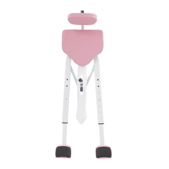 180 Adjustable Leg Stretcher - Pink/White Split Trainer with PU Cushion for Dance/Yoga/Flexibility (330lbs Capacity)