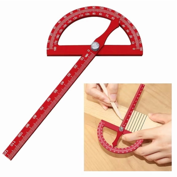 180 Adjustable Multi-Angle Measuring Ruler Metal Protractor for Woodworking