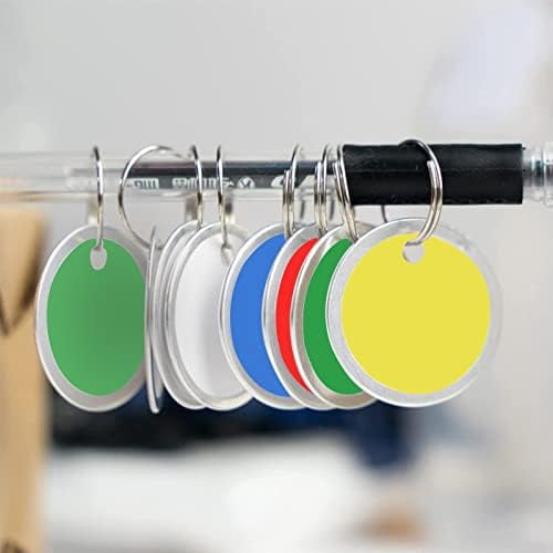 180 Colored Metal Rim Round Paper Tags with Metal Rings for Car Keys and Door Keys
