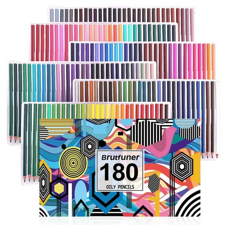 180 Colored Pencils, Soft Core Oil Based Color Pencils for Adult Coloring Books, Color Book, Art Supplies, Gifts for Kids, Adults, Artists, Professionals