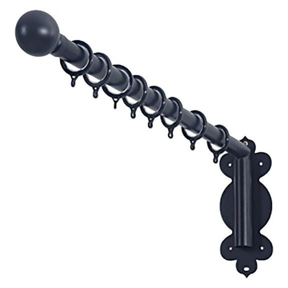 180° Curtain Rods for Windows, Heavy Duty Swing Arm Curtain Rods Curtain Display Stand for Store Kitchen Bathroom