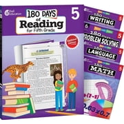 180 Days  Reading, Math, Problem Solving, Writing, Language for Grade 5 5-Book Set