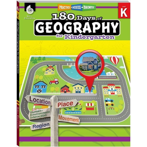 180 Days: Geography for Kindergarten: Practice, Assess, Diagnose (Paperback)