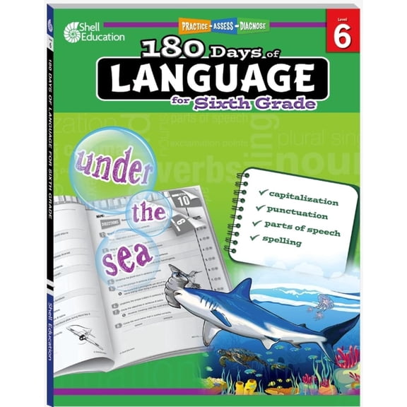 180 Days: Language for Sixth Grade: Practice, Assess, Diagnose (Paperback)