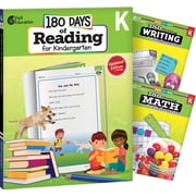 180 Days  Reading, Writing and Math Grade K 3-Book Set Other