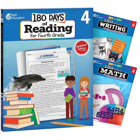 180 Days: Reading, Writing and Math for Grade 4: 3-Book Set: Practice, Assess, Diagnose, (Paperback)