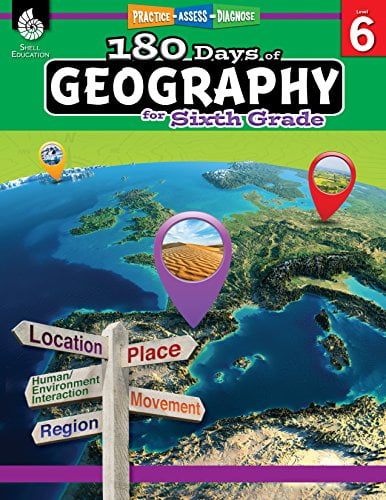 Pre-Owned 180 Days of Geography for Sixth Grade: Practice, Assess, Diagnose (180 Days of Practice) Paperback