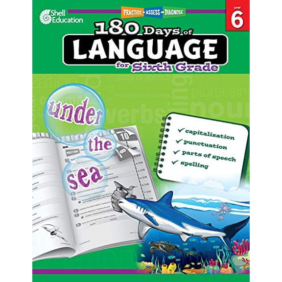 Pre-Owned 180 Days of Language for Sixth Grade: Practice, Assess, Diagnose (Paperback) 142581171X 9781425811716