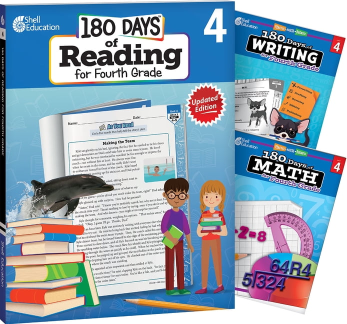 MARGOT KINBERG; KRISTIN KEMP; JODENE SMITH 180 Days of Practice 180 Days(tm) Reading, Writing and Math for Grade 4: 3-Book Set: Practice, Assess, Diagnose, (Paperback)