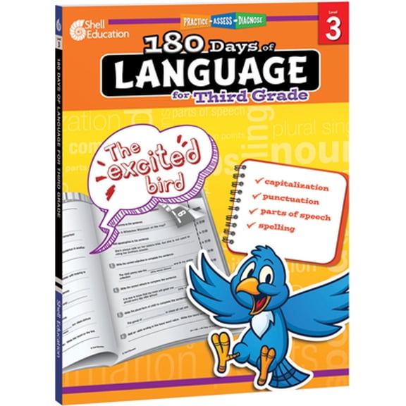 Pre-Owned 180 Days of Language for Third Grade: Practice, Assess, Diagnose (Paperback) 142581168X 9781425811686