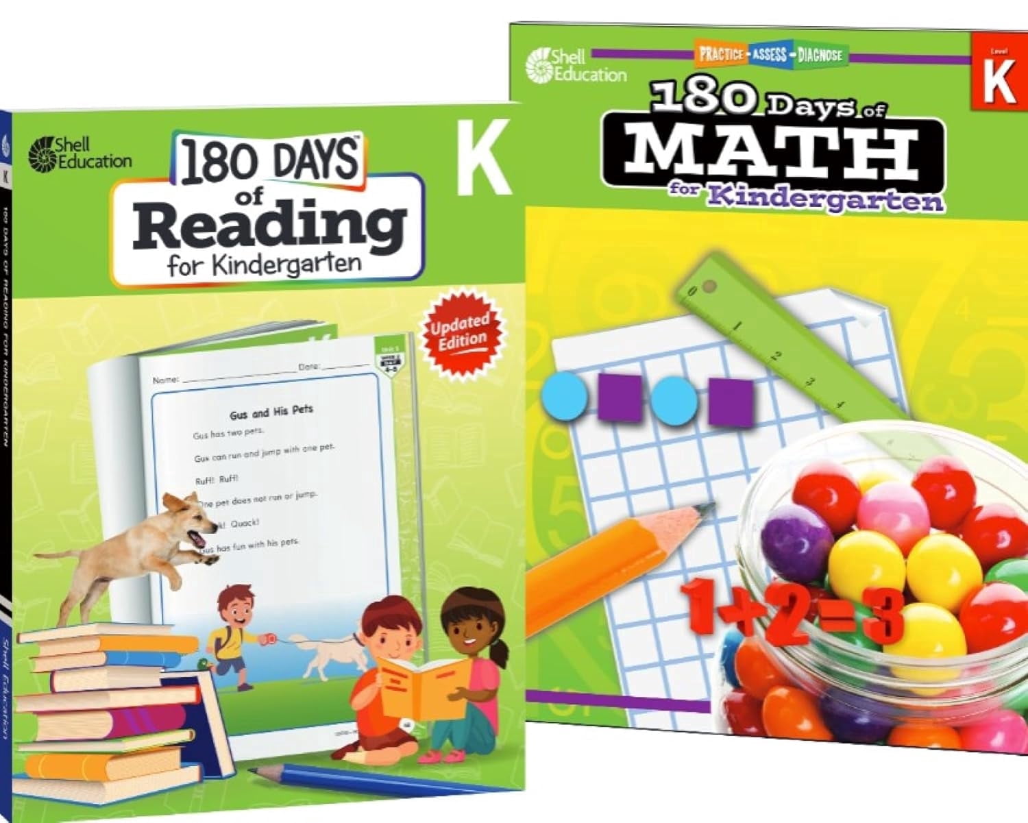 180 Days™: Learning Bundle Kindergarten: Reading 2nd Edition & Math Daily Practice Workbooks
