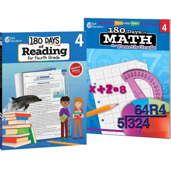 180 Days: Reading 2nd Edition and Math Workbooks. Perfect for At-Home Learning, Homeschooling, or Classroom Instruction. Teacher-Approved Daily Practice