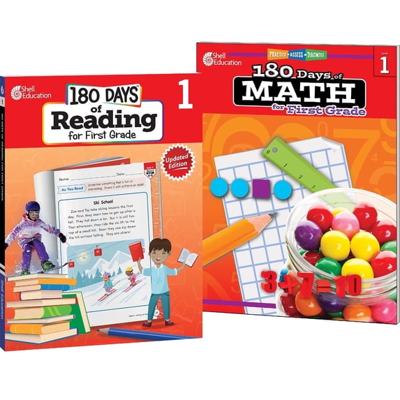 180 Days™: Reading 2nd Edition & Math for 1st Grade: Boost Confidence with Fun and Effective Daily Practice