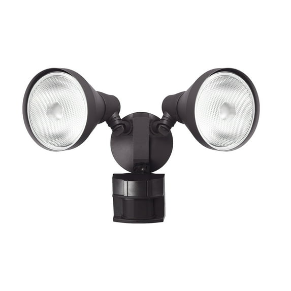 Globe Electric 180-Degree 240 W Twin Head Bronze Hardwired Motion Sensor Security Flood Light, Bulbs Sold Separately
