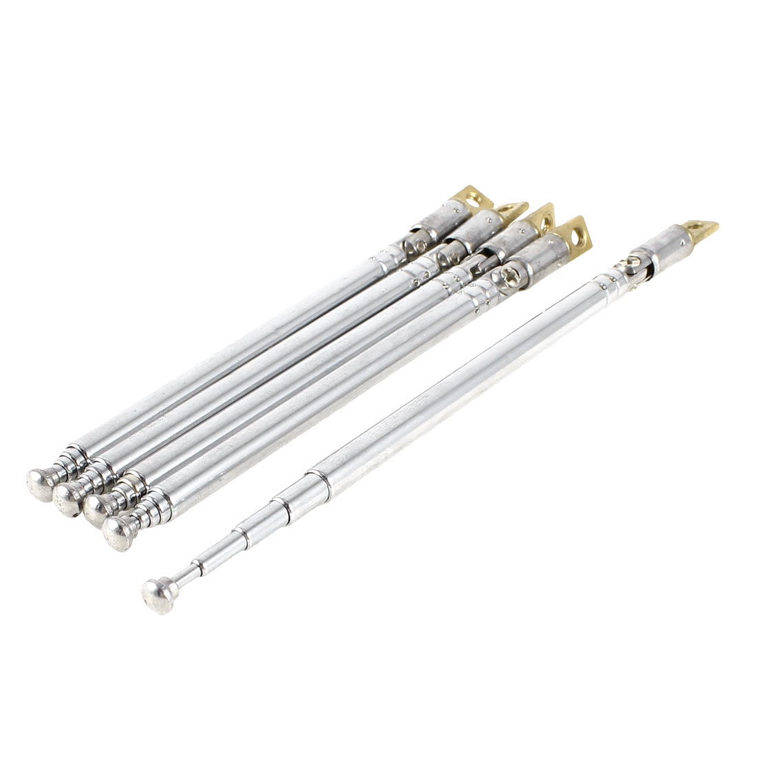 180 Degree 5 Sections Aerial Universal Telescopic Telescoping Antenna 5 Pcs