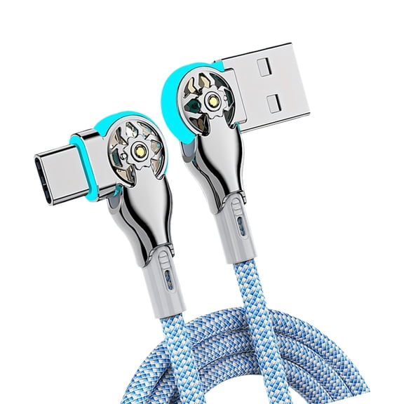 180 Degree Angled Design Charging Wire for Horizontal Screen Gaming and Daily Use High Current Fast Charging Cable