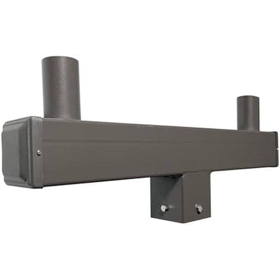 180 Degree Double Square Bullhorn Bracket for 2 Lights, Mounting Bracket with Square Pole,Double Tenons in 2 3/8 inch Slip Fitter Light, for Parking Lot Light and Outdoor Lighting fixtures