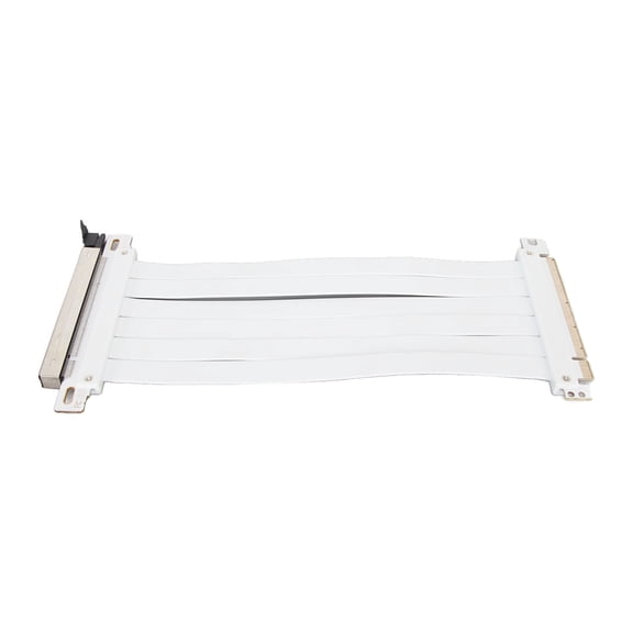 180-Degree Flexible PCIe 3.0 x16 Extender Riser Cable, High Shielding, 70cm (27.6in) Extension for Graphics Cards, White