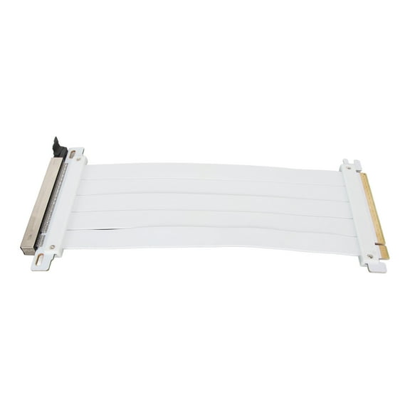 180-Degree Flexible PCIe 4.0 x16 Extender Riser Cable, High Shielding, 40cm (15.7in) Extension for Graphics Card, White