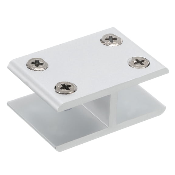 180 Degree Glass Clamp, 1 Pack for 14-17mm Thickness Adjustable Double Side Glass Shelf Support, Silver Tone