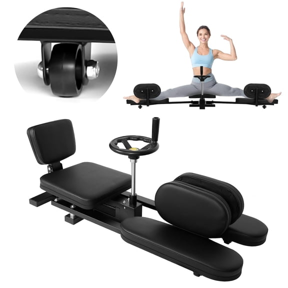 180 Degree Leg Stretcher, Rotary Adjustment Split Machine with PU Leather Pad, Portable Flexibility Training Device for Home Gym