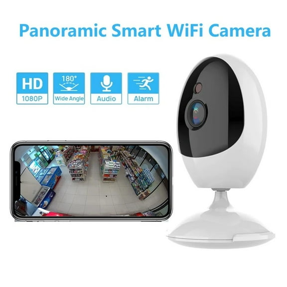 180 Degree Panoramic Camera Wide Angle 1.44mm Fisheye 1080P Indoor Two Way Audio Day and Night Vision ICSEE APP WiFi CCTV Camera