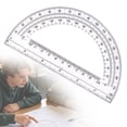 thumbnail image 1 of 180 Degree Protractor, Clear Semicircle Angle Measuring Tool, 1 Pack Plastic Geometry Protractor for Math, Drawing, Drafting, Campus, Classroom, Engineering and Office Use, 1 of 8