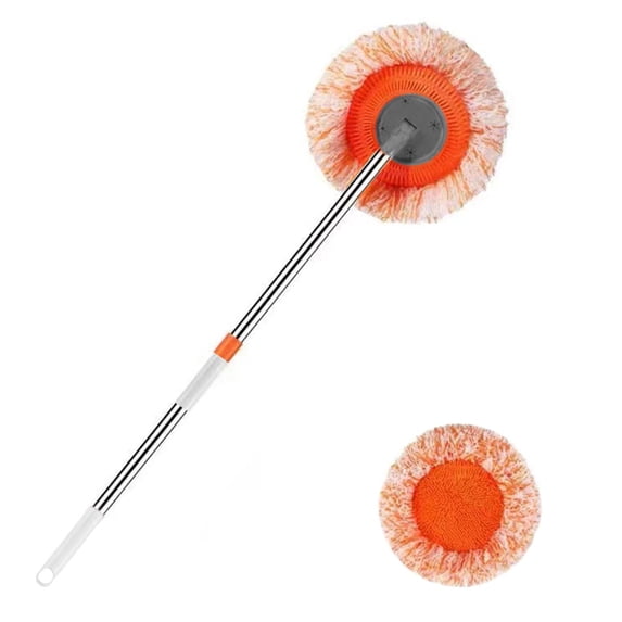 180 Degree Rotating Adjustable Cleaning Mop, Car Wash Sunflower Mop Wall Wash Mop Ceiling Household Circular Mop, Extendable Wall Cleaning Mop, Strong Water Absorption,1X Cloth Head