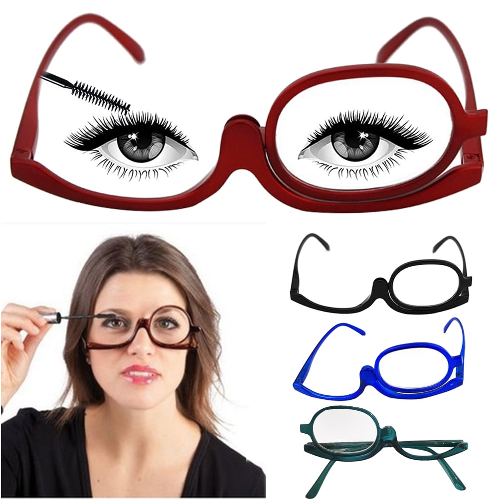 Walbest Women Eye Make Up 180 Degree Rotation Folding Monocle Magnifying  Makeup Reading Eye Glasses