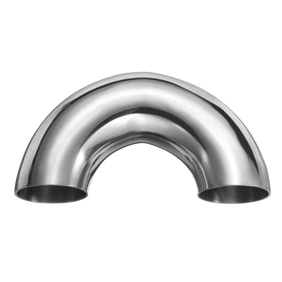 180 Degree Sanitary Extended Pipe, 1-3/4" OD 304 Stainless Steel U Mandrel Bend Elbow for Welding Modified Stair Handrail HVAC Auto Exhaust System, Silver