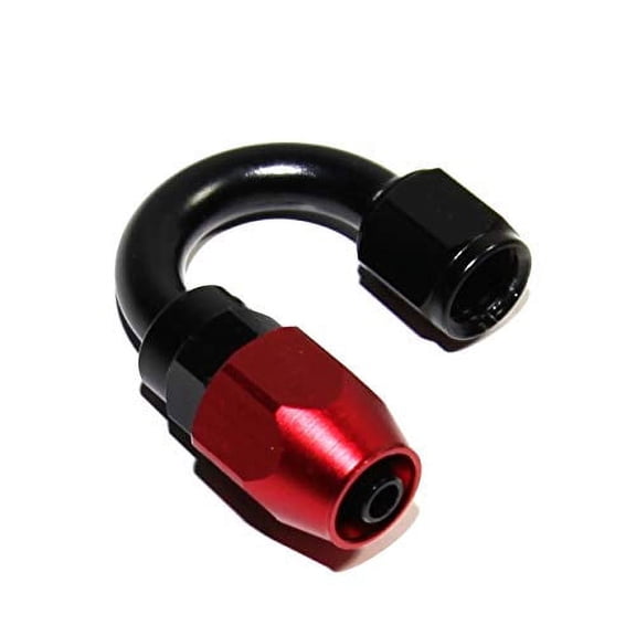 180 Degree Swivel Oil/Fuel/Gas Line Hose End Fitting Adapter (AN4, RED)