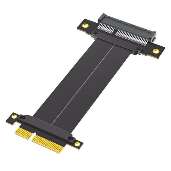 180 Degree to 180 Degree Right Angled PCIE4.0 4X GPU Extension Cable PCIE4.0 4X Risers Card Ribbon Extender Converters