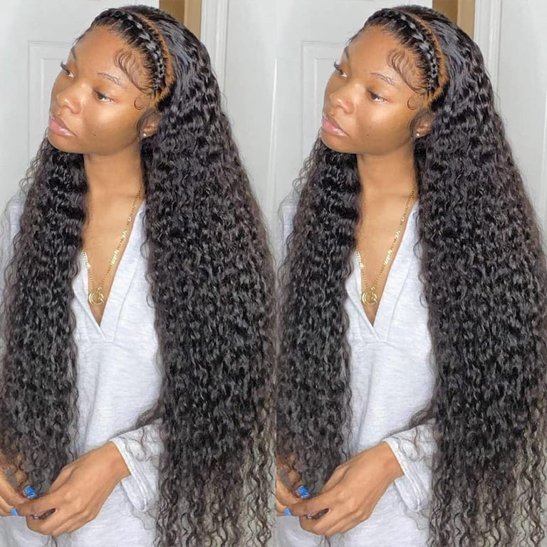13x4 Lace Front Wig Human Hair Deep Wave 180 Density 22 Inch Amazon.com : Pinketer 4/27 Highlight Curly Lace Front Wig  main image 3