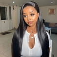 thumbnail image 1 of 180% Density Lace Front Wigs Human Hair with Baby Hair 13x4inch Brazilian Straight Virgin Human Hair Glueless Straight Wigs for Black Women Human Hair Natural Color(10 Inch), 1 of 7