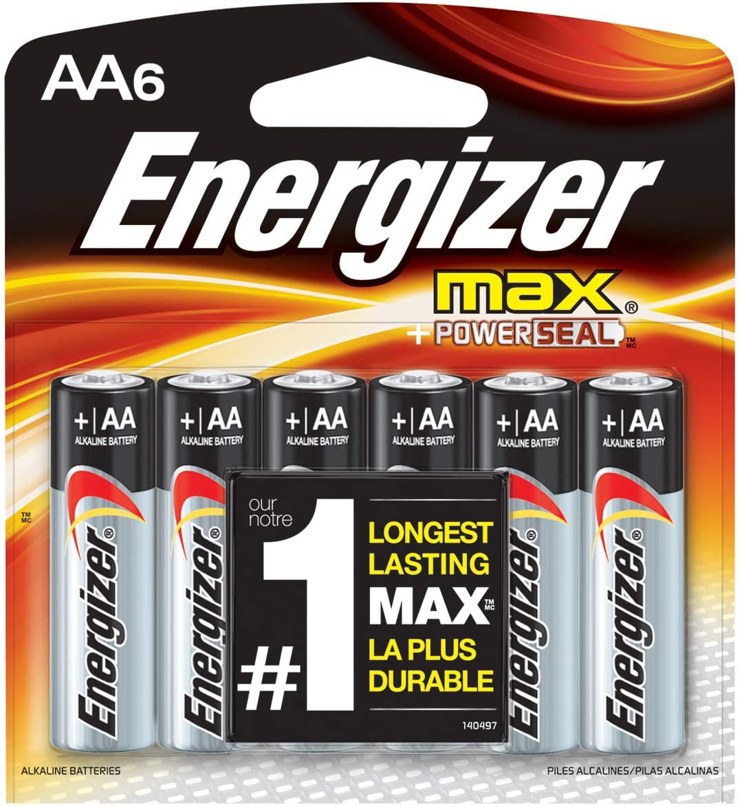 180 Energizer AA Max Alkaline 1.5V Batteries (6x30 Pack) Retail Packaging