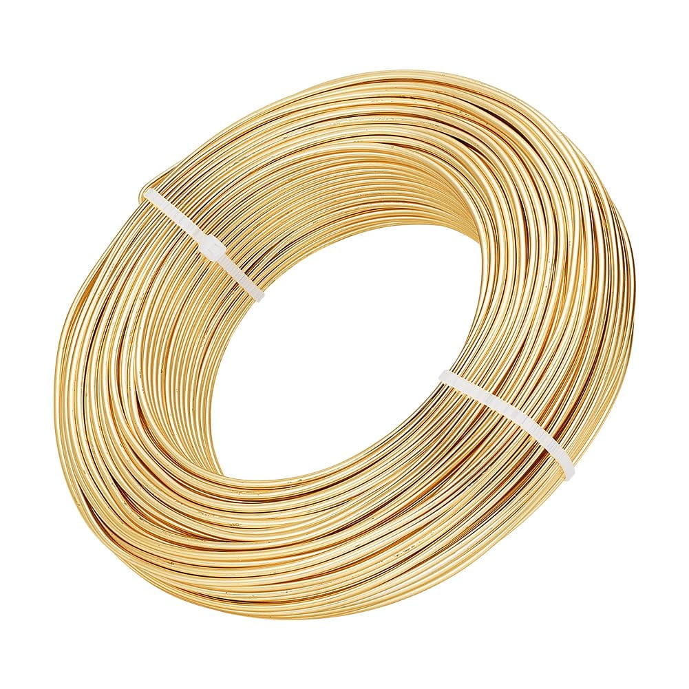 180 Feet 12 Gauge Jewelry Making Craft Wire Aluminum Wire Bendable Metal Sculpting Wire for Bonsai Trees Floral Arts Crafts Making Light Champagne DIY Champagne Gold