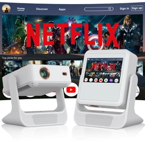 180 Flexible Stand, 4K Support Projector / Auto Focus /Auto Obstacle Avoidance, Built-In Media Player, Built-In Speaker, Built-in APP Store for Netflix /Prime Video /YouTube, etc, Support: AEPUOSEM@
