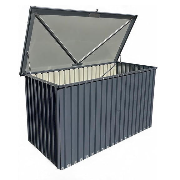 180 Gallon Metal Outdoor Storage Box, Lockable Waterproof Deck Box, UV Resistant Patio Storage for Cushions, Garden Tools, Pillows & Pool Accessories