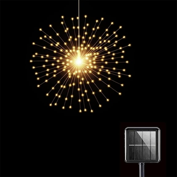 180 LED Firework Lamp,8 Modes Solar Powered Lights,Waterproof Decoration Lights,Hanging Ceiling Decorations for Christmas Birthday Wedding Party (Warm White)