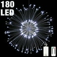 thumbnail image 1 of 180 LED Firework Lights, 8 Modes Dimmable with Remote Control, Indoors Outdoors Wedding Christmas Decoration, White, 1 of 8