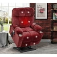 thumbnail image 1 of 180°  Lay Flat Electric Lift Recliner Chair, Mid-Size Power Recliner Sofa with Heat and Massage, Fabric Sofa Chair with Side Pockets and Cup Holders for Elderly Adults, 1 of 7