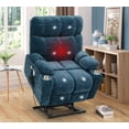 thumbnail image 1 of 180° Lay Flat Electric Power Lift Recliner Chair, Dual Motor Infinite Position Lounge Chair with Heat and Massage, Recliner Sofa Chair with Side Pockets and Cup Holders for Elderly Adults, Blue, 1 of 8