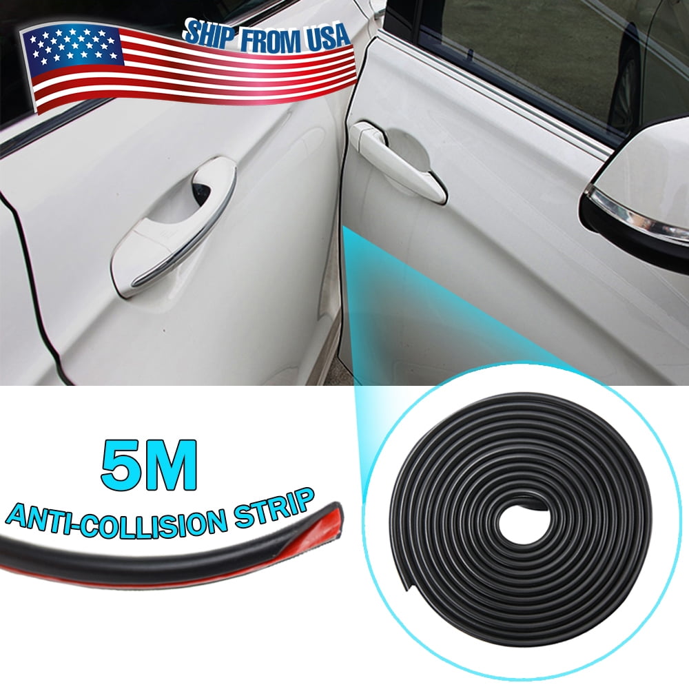 180" Long Black Car Door Edge Guard Molding Trim DIY Protectors Strip